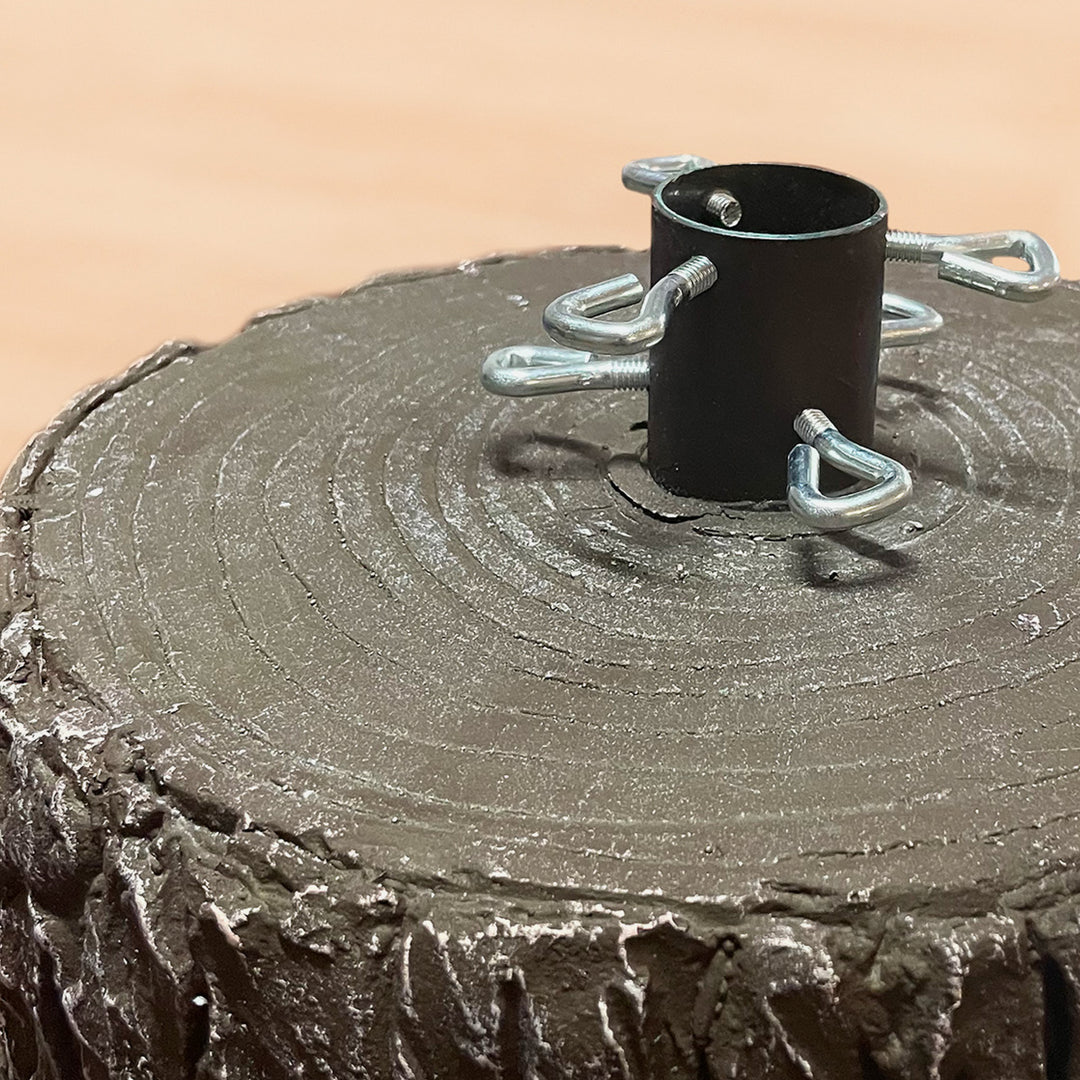 Base Albero di Natale effetto Legno, Realistico, Tubolare da 3,6cm - Base Tronco Nature