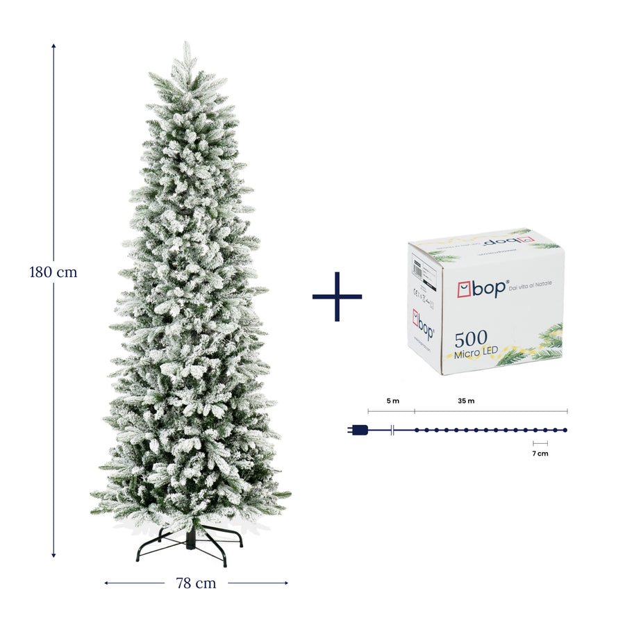 Kit Albero Enea Innevato + Microled e Borsa Omaggio