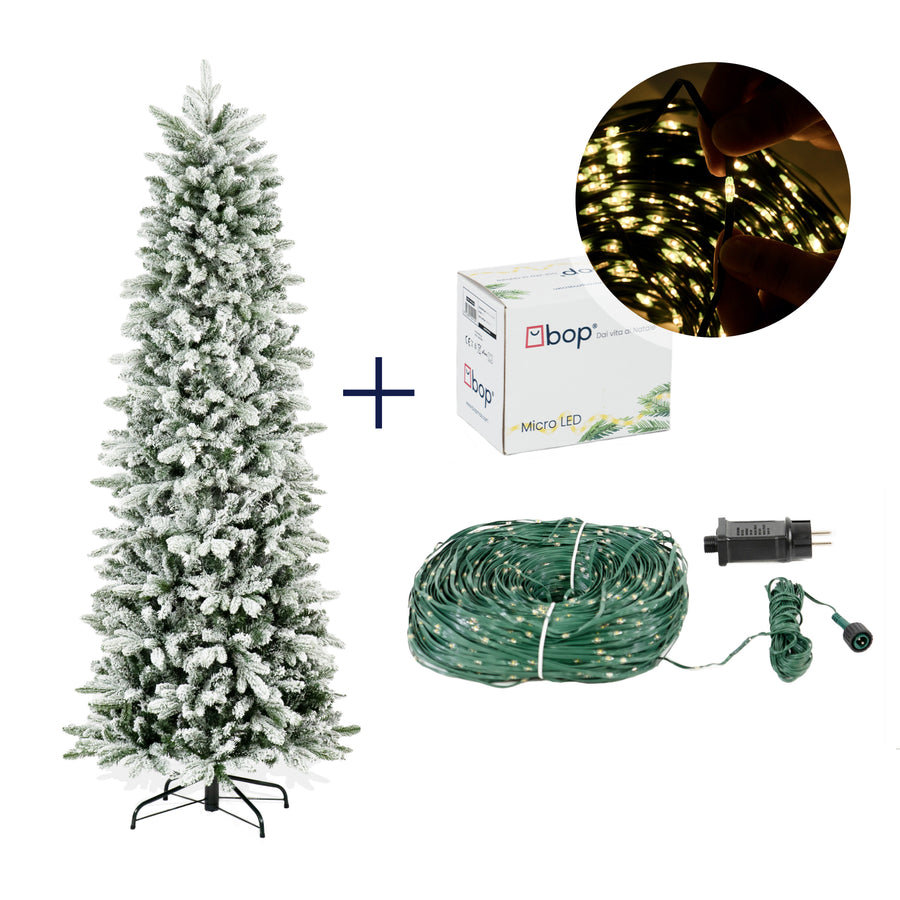 Kit Albero Enea Innevato + Microled e Borsa Omaggio