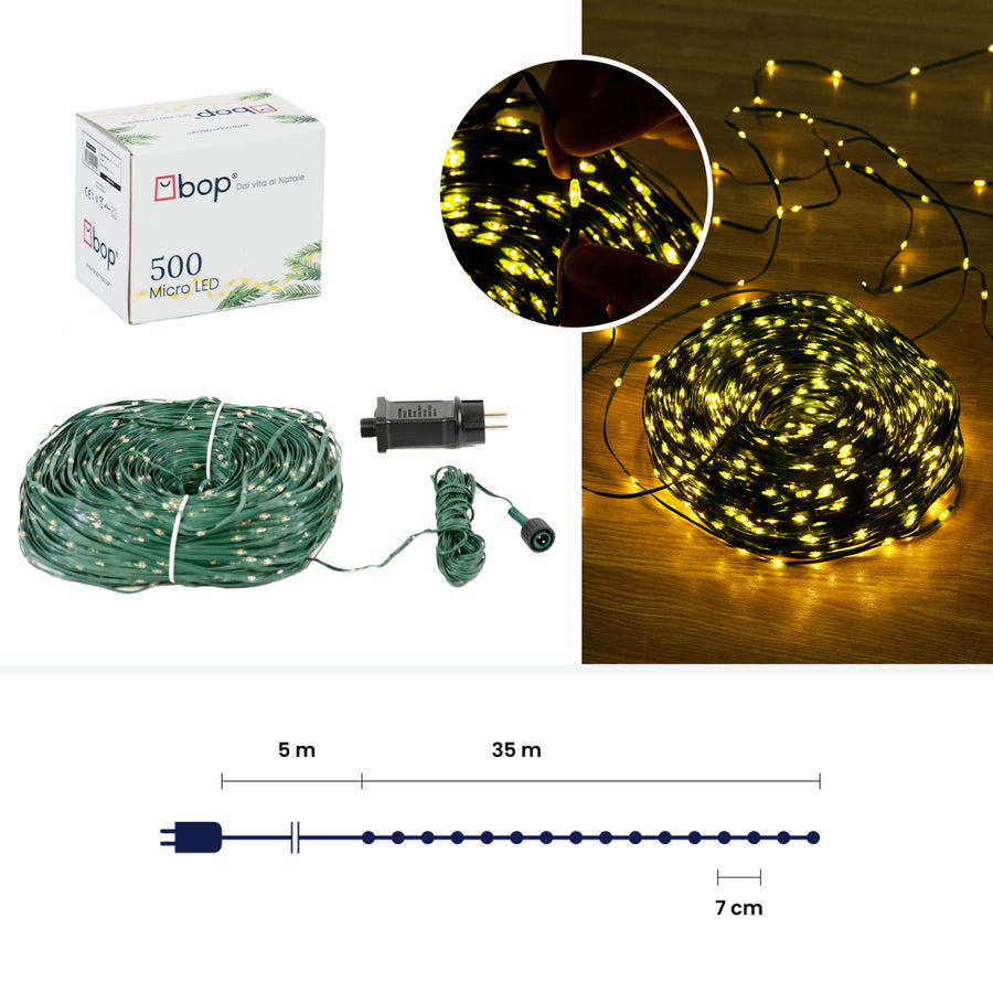 Luci per Albero di Natale da interno/esterno - MicroLed a goccia bianco caldo