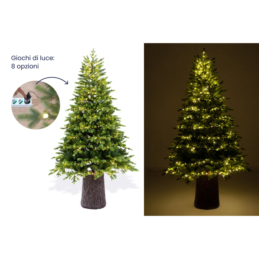 Albero di Natale con Microled Incorporati e Base Tronco - Zeus